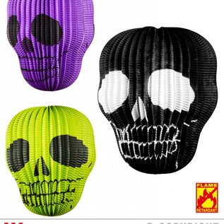 Pk 12 "SKULL LAMPION" Ø 25 cm - 3 colors ass.