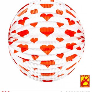 Pk 12 "RED HEARTS LAMPION" Ø 25 cm