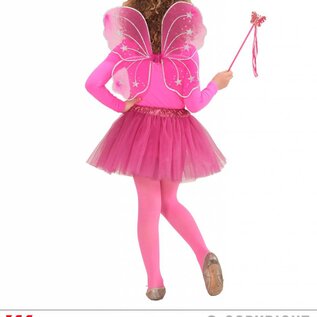 Pk  6 Hot pink "MAGIC FAIRY" (tutu, wings, magic wand)