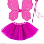 Pk  6 Hot pink "MAGIC FAIRY" (tutu, wings, magic wand)