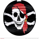 Pk 12 "PIRATE SKULL & CROSS BONES LAMPION" Ø 25 cm
