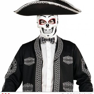 Pk  6 Adjustable satin "DIA DE LOS MUERTOS BOW TIE"