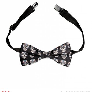 Pk  6 Adjustable satin "DIA DE LOS MUERTOS BOW TIE"