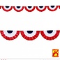 Pk 12 "BLUE-WHITE-RED TRICOLOR FAN GARLAND" 2,75 m