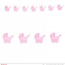 Pk 12 "PINK BABY STROLLER GARLAND" 2,75 m
