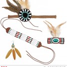 Pk  4 "INDIAN" (headband, earring, necklace, bracelet)