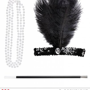 Pk  6 "FLAPPER" (sequin headband, necklace, cigarette holder)