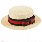 Pk  6 Straw "DELUXE BOATER HAT"
