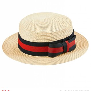 Pk  6 Straw "DELUXE BOATER HAT"