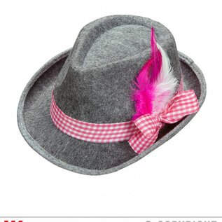 Pk  6 Felt "BAVARIAN FEDORA WITH FEATHERS"