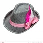 Pk  6 Felt "BAVARIAN FEDORA WITH FEATHERS"