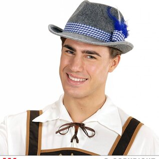 Pk  6 Felt "BAVARIAN FEDORA WITH FEATHERS"