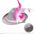 Pk  6 Felt "MINI BAVARIAN FEDORA WITH EDELWEISS & FEATHERS"