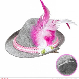 Pk  6 Felt "MINI BAVARIAN FEDORA WITH EDELWEISS & FEATHERS"