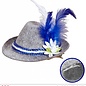 Pk  6 Felt "MINI BAVARIAN FEDORA WITH EDELWEISS & FEATHERS"