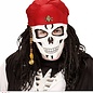Pk  6 "PIRATE SKULL HALF FACE MASK WITH BANDANA, BEADS & DOUBLOONS"