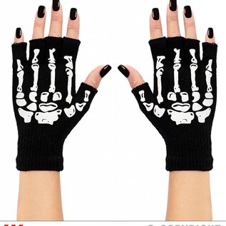 Pk  6 Pair of wool "FINGERLESS SKELETON GLOVES"