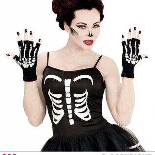 Pk  6 Pair of wool "FINGERLESS SKELETON GLOVES"