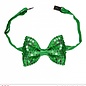 Pk  6 Adjustable "GREEN SEQUIN BOW TIE WITH 4 FLASHING LED LIGHTS"HT"