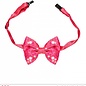 Pk  6 Adjustable "PINK SEQUIN BOW TIE WITH 4 FLASHING LED LIGHTS"