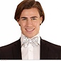 Pk  6 Adjustable "SILVER SEQUIN BOW TIE WITH 4 FLASHING LED LIGHTS"