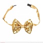 Pk  6 Adjustable "GOLD SEQUIN BOW TIE WITH 4 FLASHING LED LIGHTS"