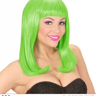 Pk  4 "NEON GREEN PATSY WIG" in polybag