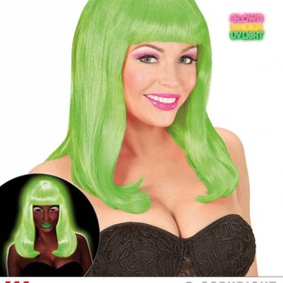 Pk  4 "NEON GREEN PATSY WIG" in polybag