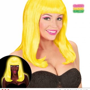 Pk  4 "NEON YELLOW PATSY WIG" in polybag
