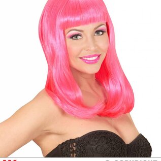 Pk  4 "NEON PINK PATSY WIG" in polybag
