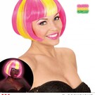 Pk  4 "NEON YELLOW STREAKED PINK VALENTINA WIG" in box