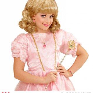 Pk  6 "BLONDE PRINCESS WIG WITH TIARA" in box