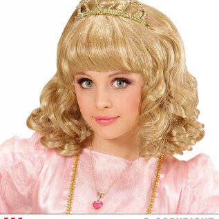 Pk  6 "BLONDE PRINCESS WIG WITH TIARA" in box