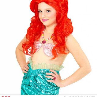 Pk  6 "RED MERMAID WIG" in polybag