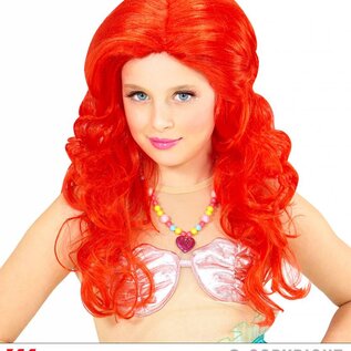 Pk  6 "RED MERMAID WIG" in polybag
