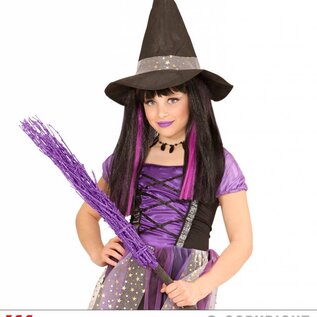 Pk  6 "PURPLE STREAKED WITCH WIG" in polybag