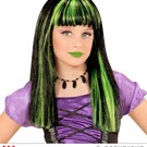 Pk  6 "GREEN STREAKED WITCH WIG" in polybag