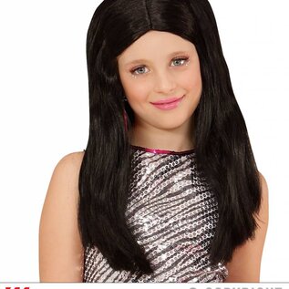 Pk  6 "BLACK HANNAH WIG" in polybag