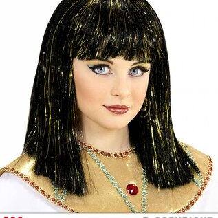 Pk  6 "CLEOPATRA WIG WITH TINSEL" in polybag