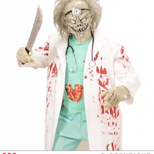 Pk  3 "ZOMBIE DOCTOR 3/4 MASK WITH WIG"