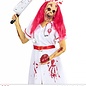 Pk  3 "ZOMBIE NURSE HALF FACE MASK WITH WIG & HEADPIECE"