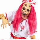 Pk  3 "ZOMBIE NURSE HALF FACE MASK WITH WIG & HEADPIECE"