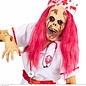 Pk  3 "ZOMBIE NURSE HALF FACE MASK WITH WIG & HEADPIECE"