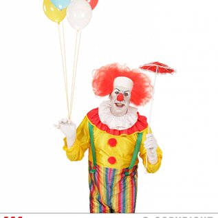 Pk  6 "CLOWN HEADPIECE WITH RED HAIR"