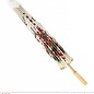 Pk  6 "DECORATED WHITE RICE PAPER ORIENTAL PARASOL WITH WOODEN STRUCTURE" ø 76 cm - 4 colors ass.