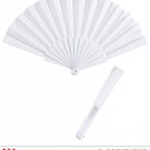 Pk  6 "WHITE FABRIC FAN" 23 cm