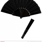 Pk  6 "BLACK FABRIC FAN" 23 cm