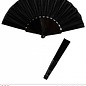 Pk  6 "BLACK FABRIC FAN" 23 cm