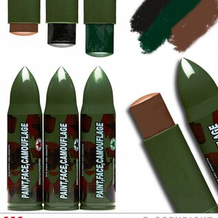 Pk 12 "SET OF 3 CAMOUFLAGE FACE & BODY MAKE-UP BULLETS"