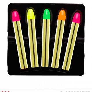 Pk 12 "SET OF 5 NEON MAKE-UP STICKS"